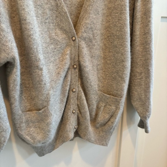 Boundary Water Vintage Made in Italy Angora Lambswool Blend Grey Cardigan M 28 - Picture 4 of 12